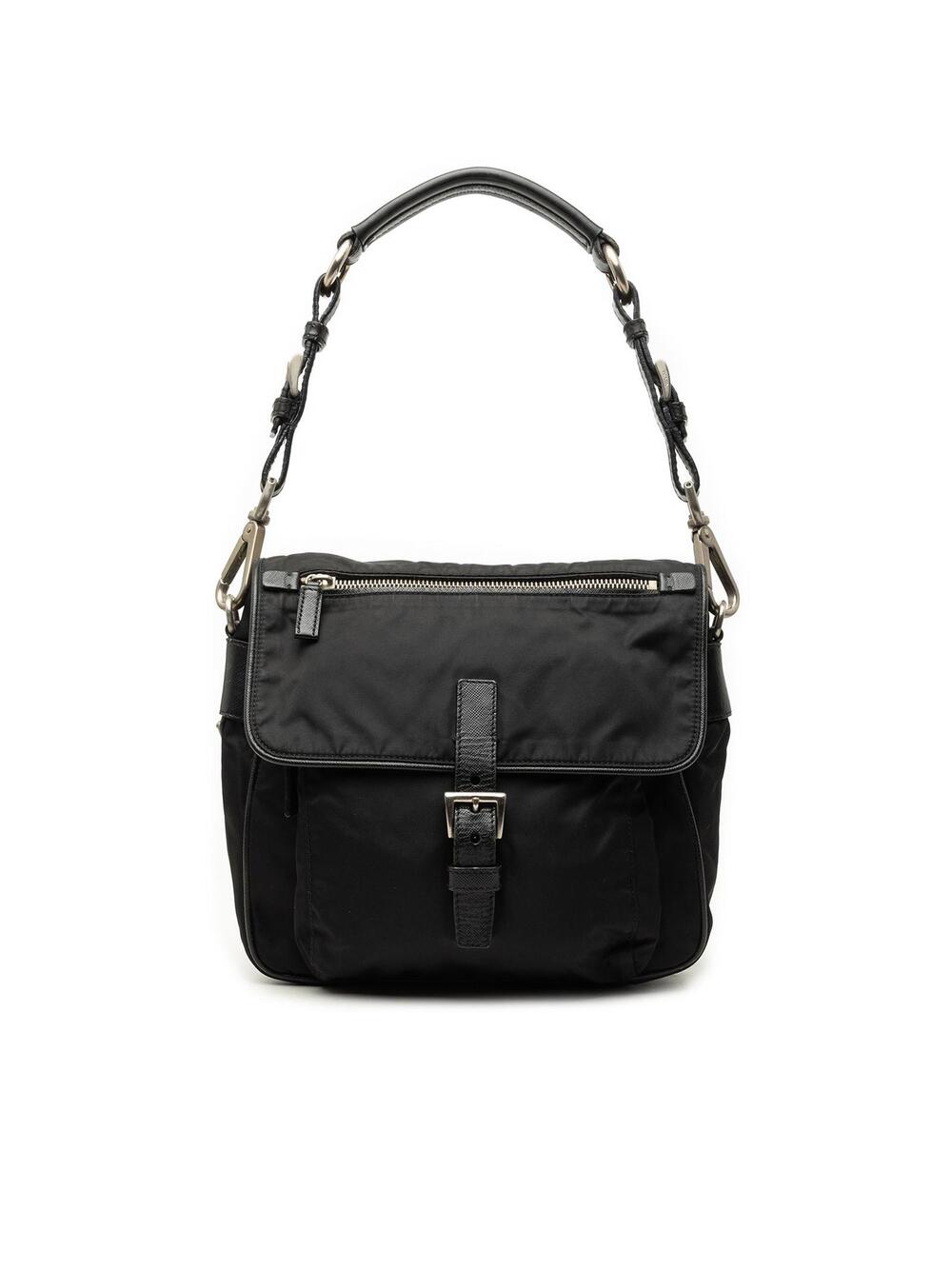 Prada Saffiano Trimmed Tessuto Shoulder #358124P41B